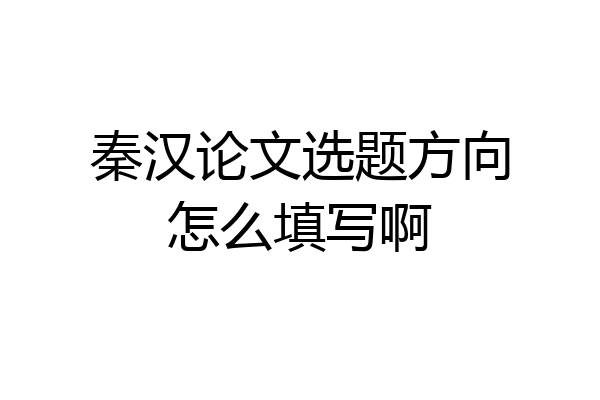 秦汉论文选题方向怎么填写啊