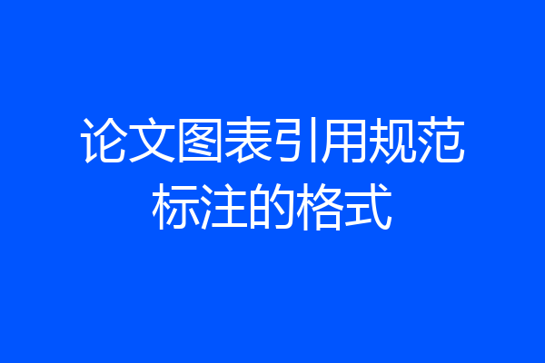 论文图表引用规范标注的格式