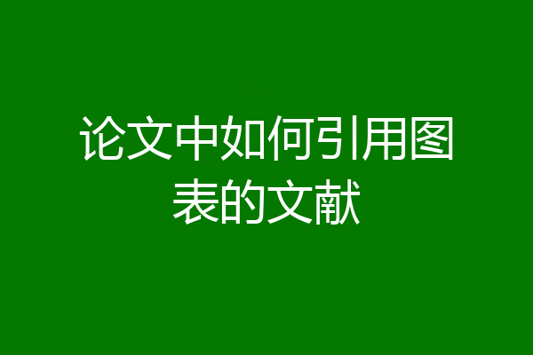 论文中如何引用图表的文献