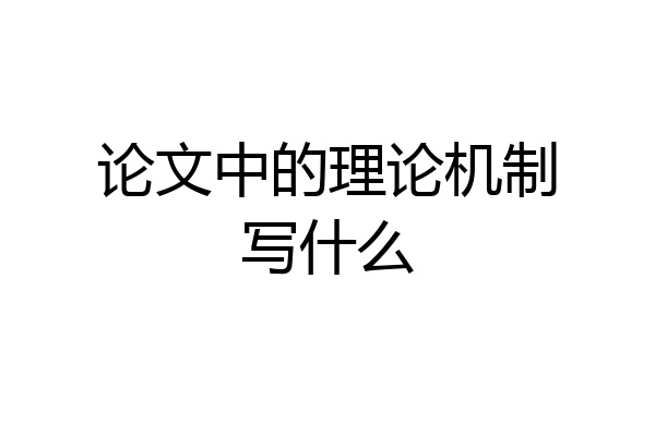 论文中的理论机制写什么