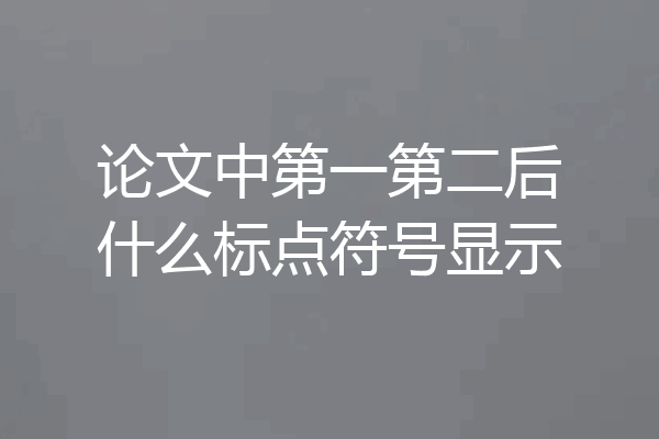 论文中第一第二后什么标点符号显示