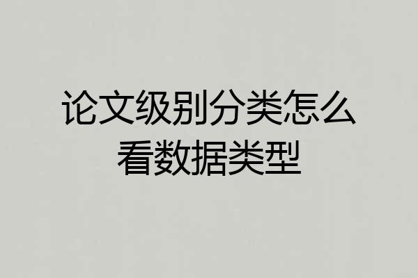 论文级别分类怎么看数据类型