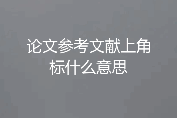 论文参考文献上角标什么意思