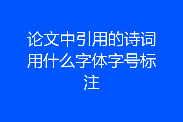 论文中引用的诗词用什么字体字号标注