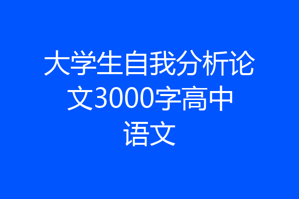 大学生自我分析论文3000字高中语文
