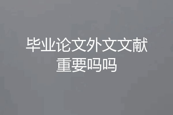 毕业论文外文文献重要吗吗