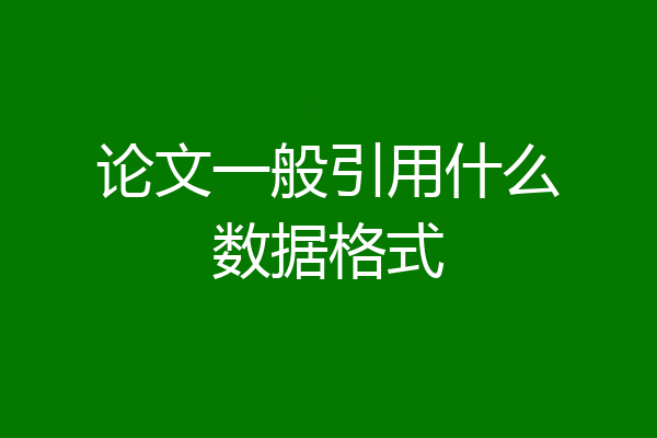 论文一般引用什么数据格式