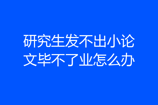 研究生发不出小论文毕不了业怎么办