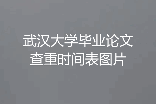 武汉大学毕业论文查重时间表图片