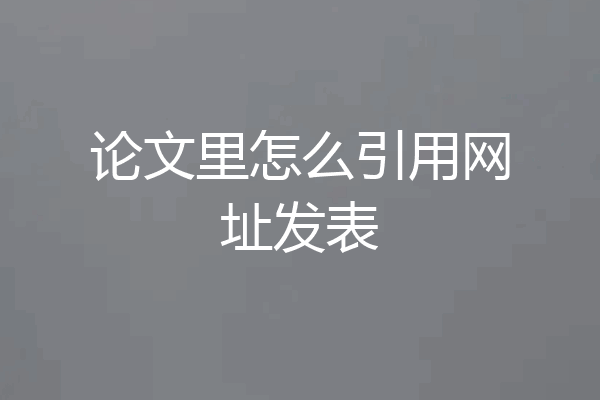 论文里怎么引用网址发表