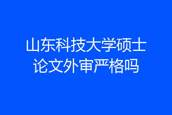 山东科技大学硕士论文外审严格吗