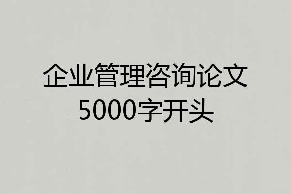 企业管理咨询论文5000字开头