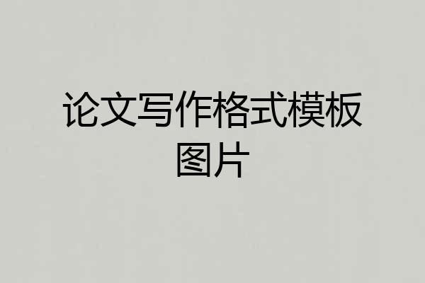 论文写作格式模板图片