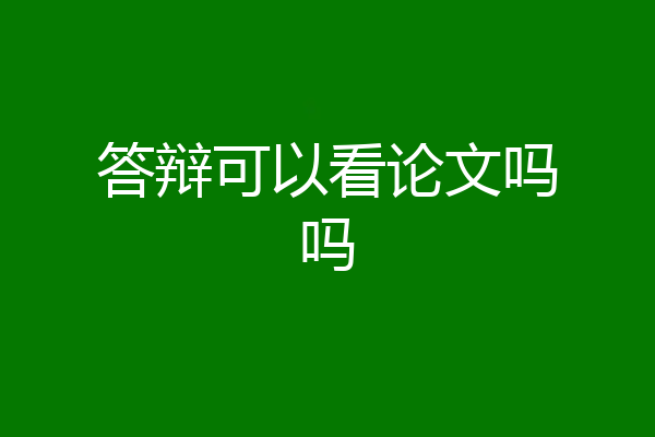 答辩可以看论文吗吗