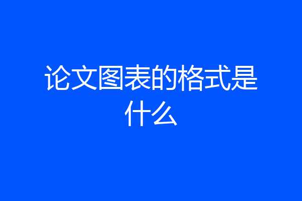 论文图表的格式是什么