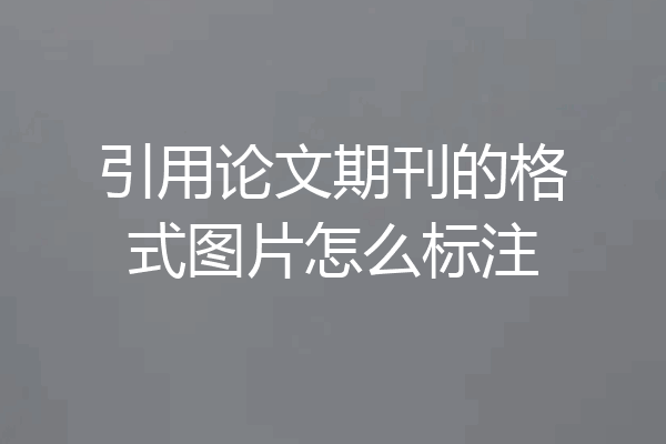 引用论文期刊的格式图片怎么标注