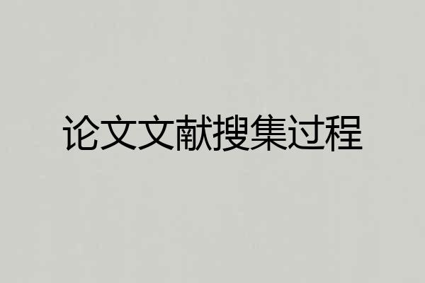 论文文献搜集过程