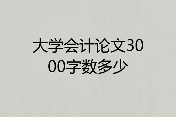 大学会计论文3000字数多少