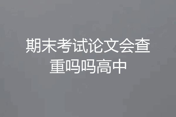 期末考试论文会查重吗吗高中