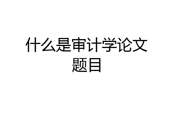 什么是审计学论文题目
