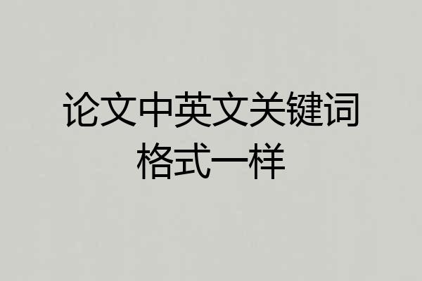 论文中英文关键词格式一样
