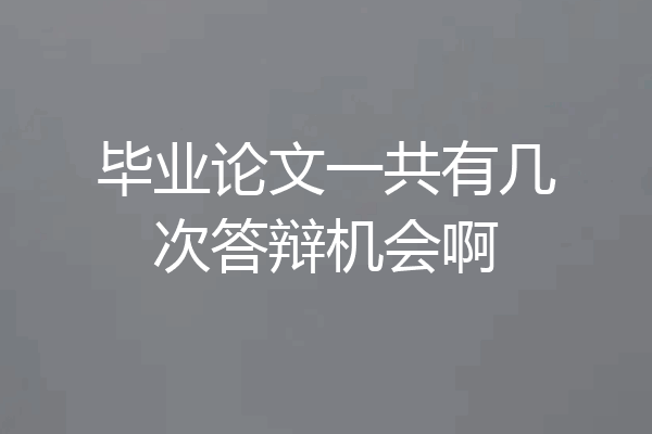 毕业论文一共有几次答辩机会啊