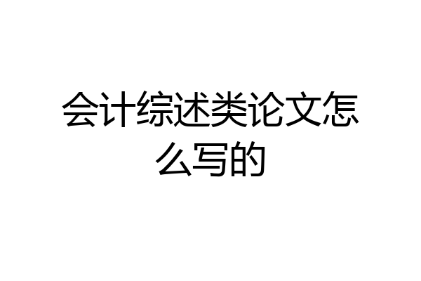 会计综述类论文怎么写的