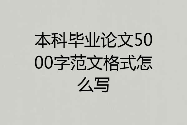 本科毕业论文5000字范文格式怎么写