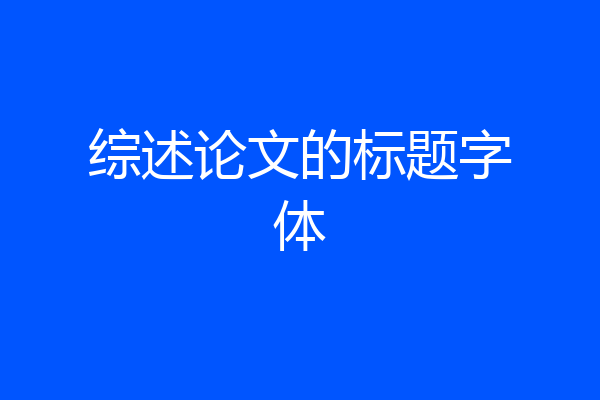 综述论文的标题字体