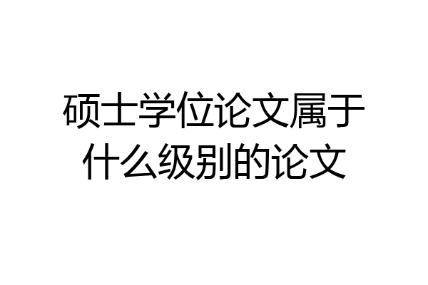 硕士学位论文属于什么级别的论文