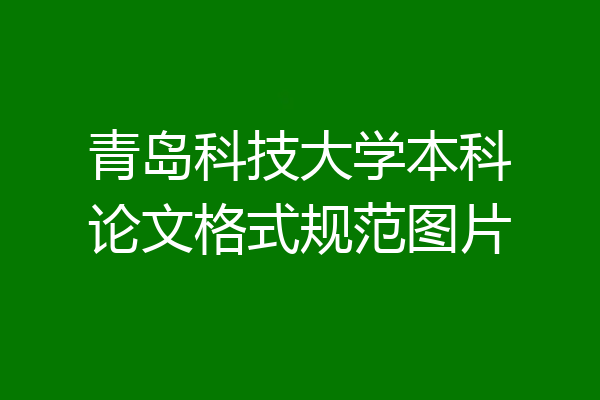 青岛科技大学本科论文格式规范图片