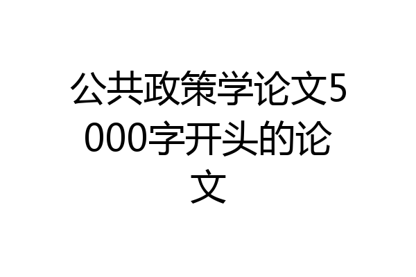 公共政策学论文5000字开头的论文
