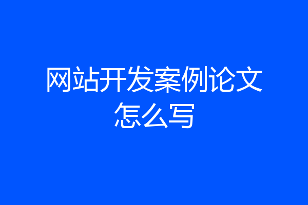 网站开发案例论文怎么写