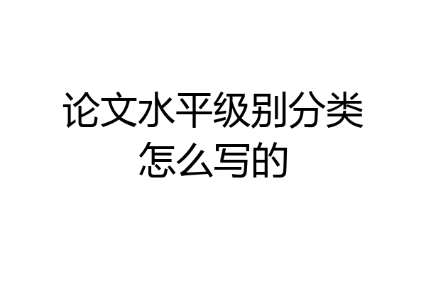 论文水平级别分类怎么写的