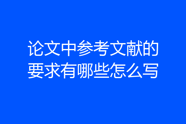 论文中参考文献的要求有哪些怎么写