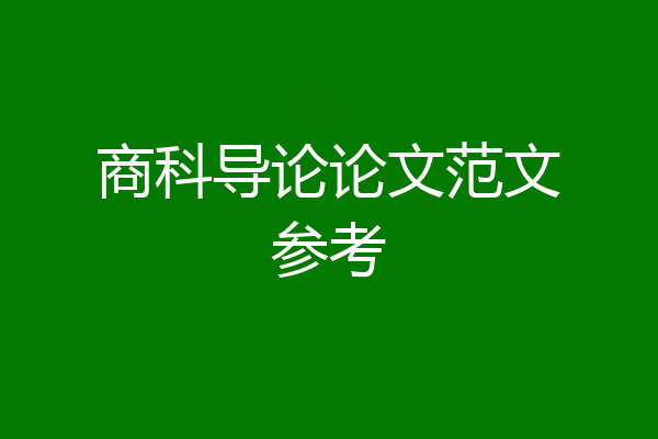 商科导论论文范文参考