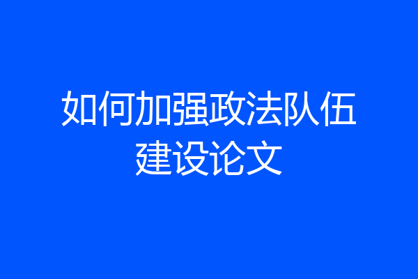 如何加强政法队伍建设论文