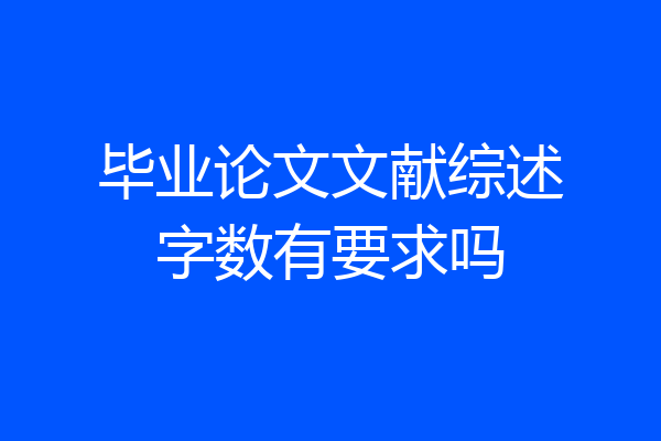 毕业论文文献综述字数有要求吗