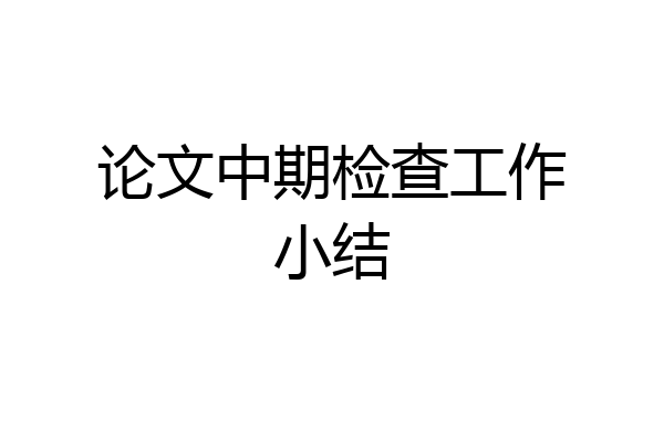 论文中期检查工作小结