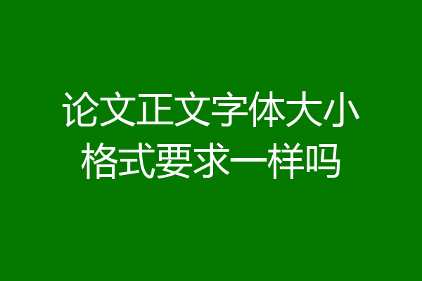 论文正文字体大小格式要求一样吗