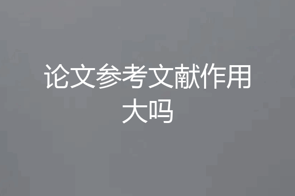 论文参考文献作用大吗
