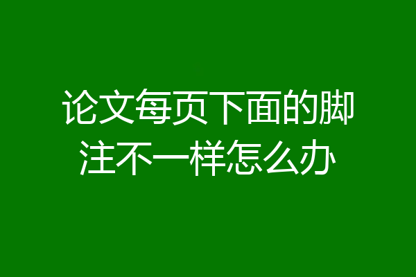 论文每页下面的脚注不一样怎么办