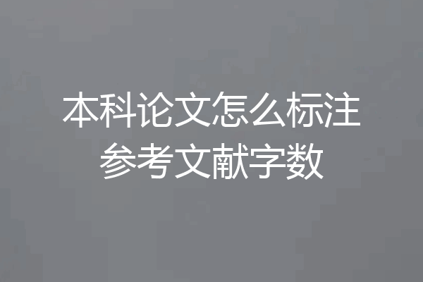 本科论文怎么标注参考文献字数