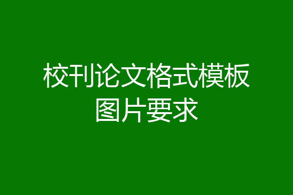 校刊论文格式模板图片要求