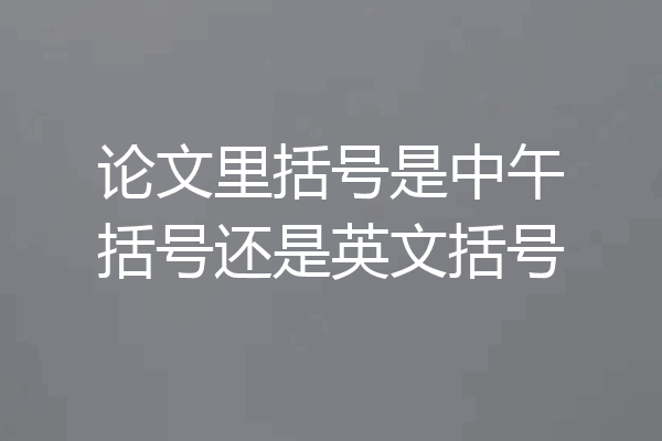 论文里括号是中午括号还是英文括号