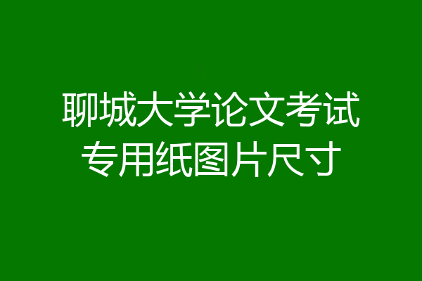 聊城大学论文考试专用纸图片尺寸