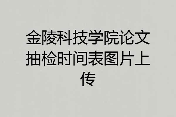金陵科技学院论文抽检时间表图片上传