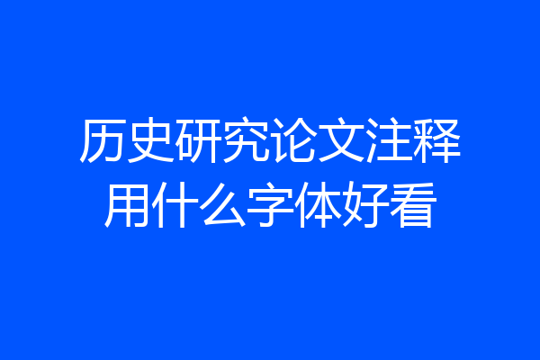 历史研究论文注释用什么字体好看