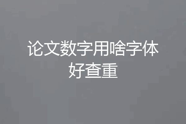 论文数字用啥字体好查重