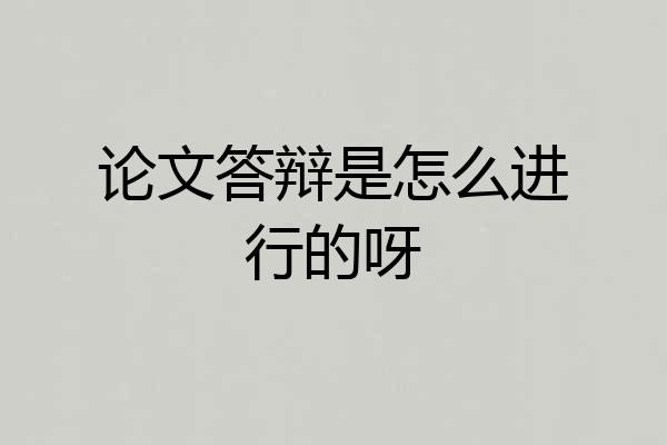 论文答辩是怎么进行的呀